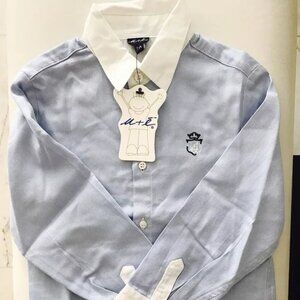 Designer Kids Girls Pink Blue Preppy Blouse Shirt Top Sz2a